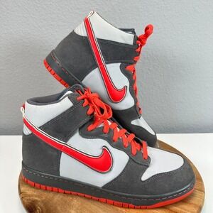 Nike DUNK HIGH 6.0 PREMIUM 'DARK GREY MAX ORANGE' Mens 10 2011 506266-001 Y2K